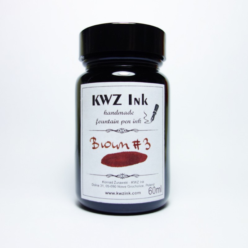 KWZ Brown #3 Fountain Pen Ink 60ml Made in Poland 香港鋼筆專門店