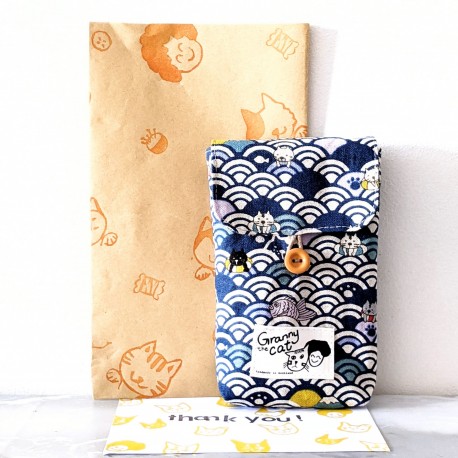 Granny.thecat Pen Pouch - Swimming Cats 海波